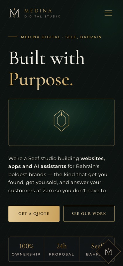 Medina Digital site on a phone