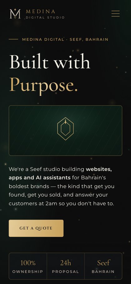 Medina Digital site on a phone