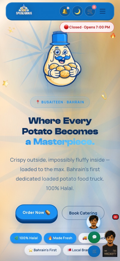 Spudlicious on a phone